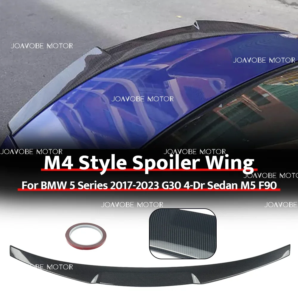 

Glossy Carbon Fiber M4 Style Rear Spoiler Wing For BMW 5 Series 2017-2023 G30 4-Door Sedan M5 F90