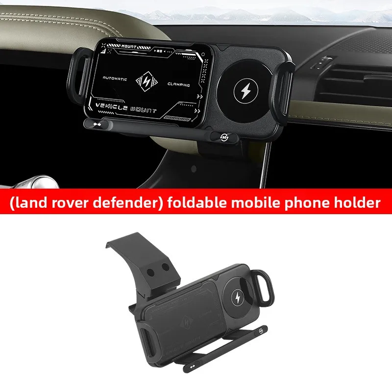 

For 2020-2025 Defender 90 110 130 Phone Stand, Foldable Design, 360° Rotation, Secure Grip Dashboard Car Mount