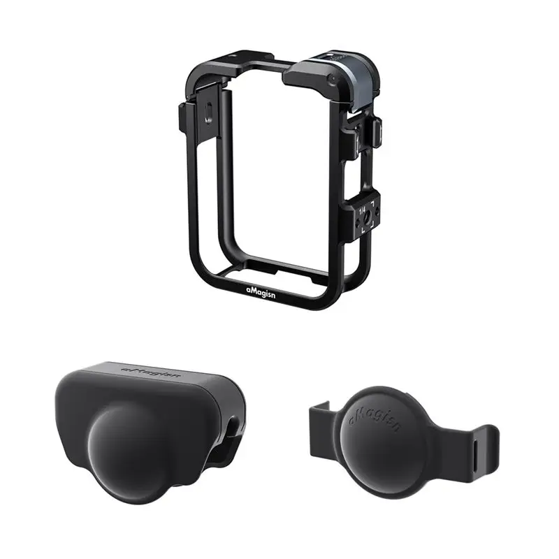 AMAGISN Metal Cage Frame With Lens Cover For DJI OSMO 360 Quick Release Full Protective Frame Cold Shoe Mount