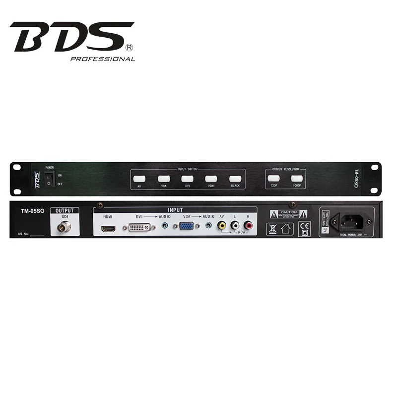 TM-05SO 5-входной 1U Rack SDI-конвертер, HDMI/VGA/DVI/AV в SDI 1080P при 60 Гц с аудио, студийный коммутатор для прямой трансляции
