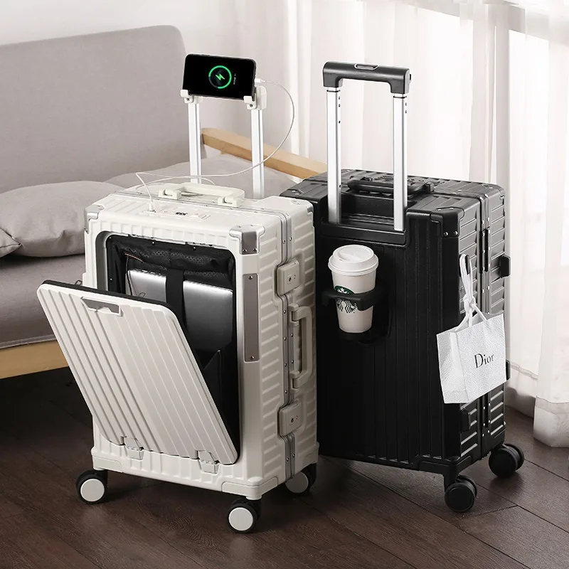 

Front opening luggage compartment, PC aluminum frame, 20 inch boarding case, password travel case, luggage trolley case