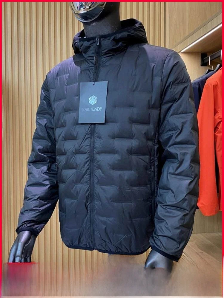 

Легкая куртка из утиного пуха свободного кроя для мужчин, городской стиль, застежка-молния, 90% утиного пуха, тепло и стиль.