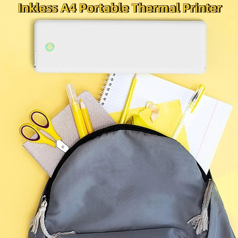 

Portable A4 Thermal Printer Wireless Printing Machine Bluetooth Inkless Portable Printer for Contract PDF Document Photo Picture