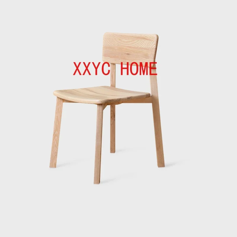 Solid Wood Dining Chair Modern Minimalist Backrest Imported Ash Dining Table and Chair Home