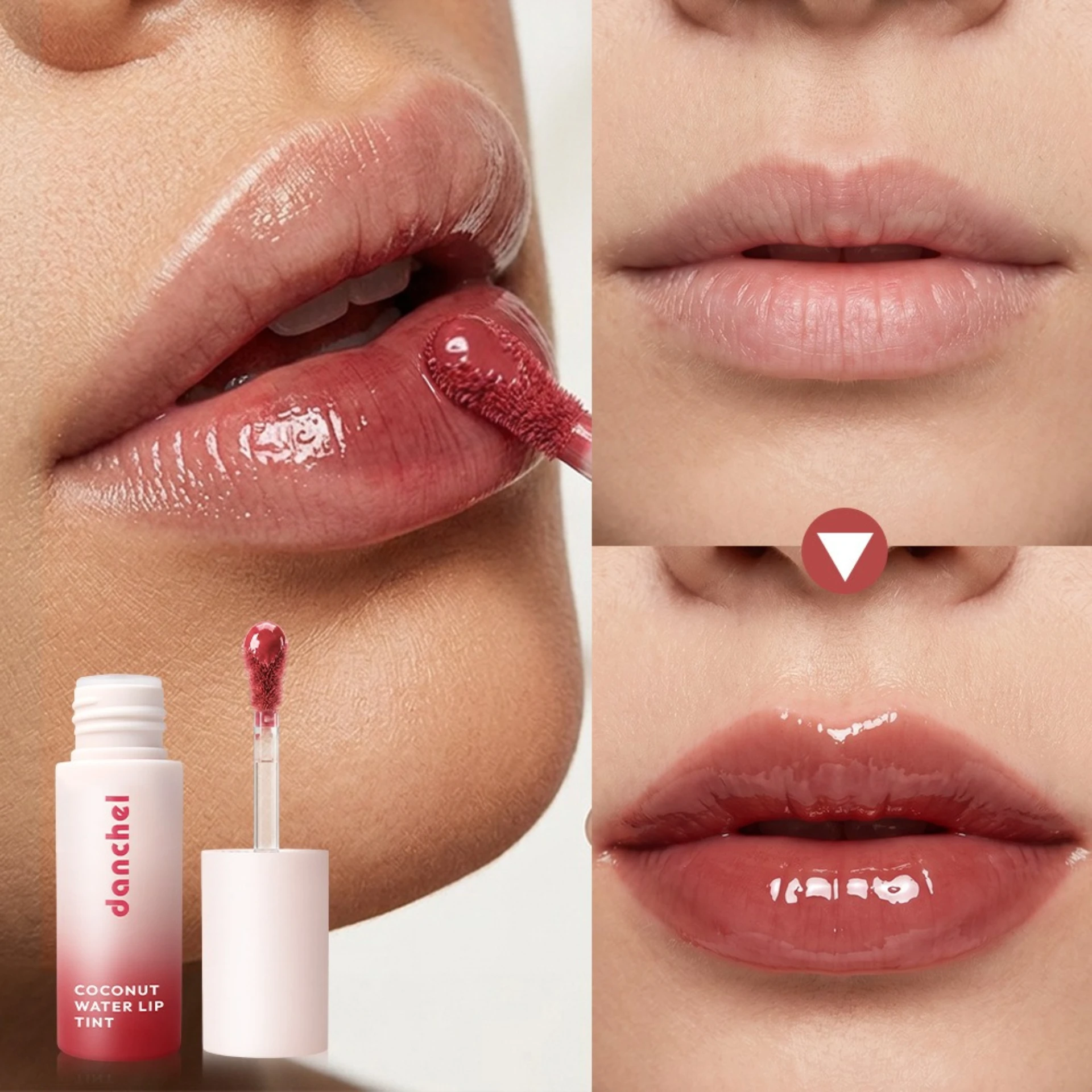 Coconut water dye lip glaze lip care fade lip lines improve complexion long-lasting moisturizing easy to color and moisturize