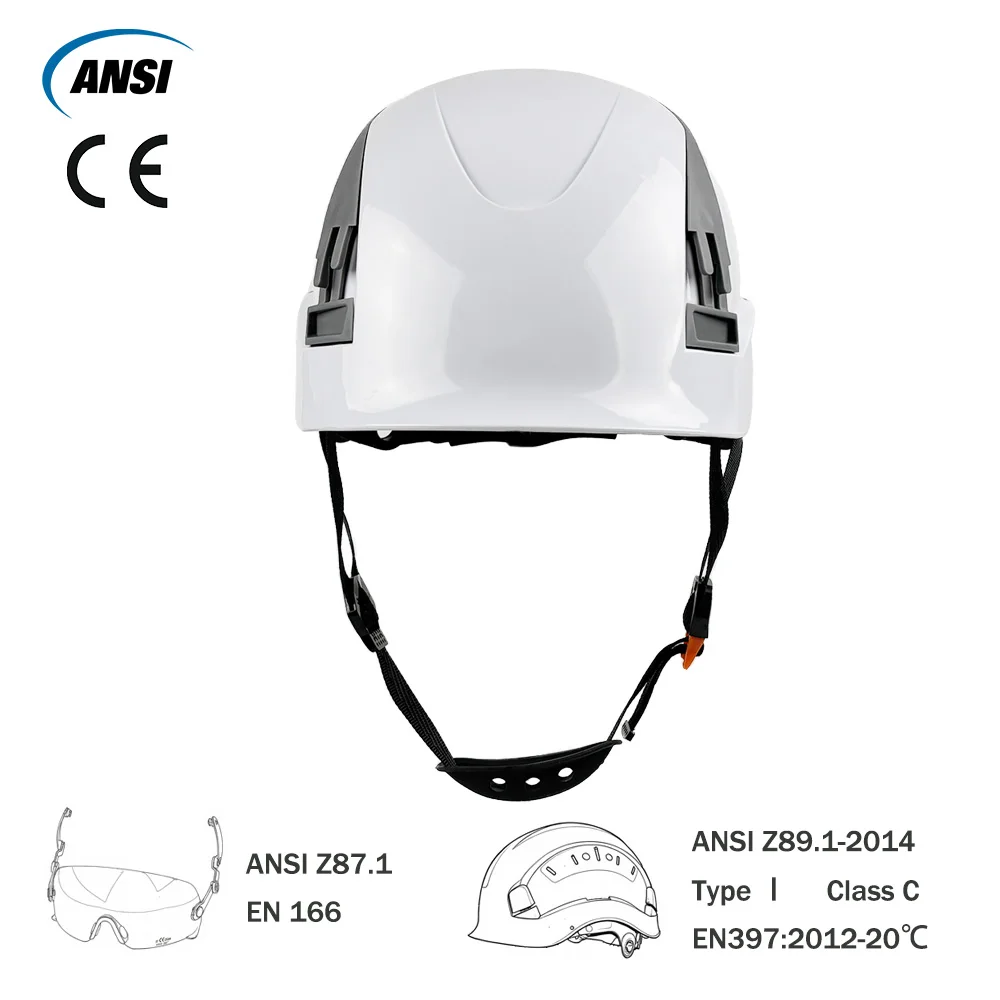 خوذة أمان البناء CE مع فتحة تنفيس قابلة للتعديل ABS قبعة صلبة مهندس قبعة العمل قبعة أمان للتسلق في الهواء الطلق ANSI Z89.1 #5