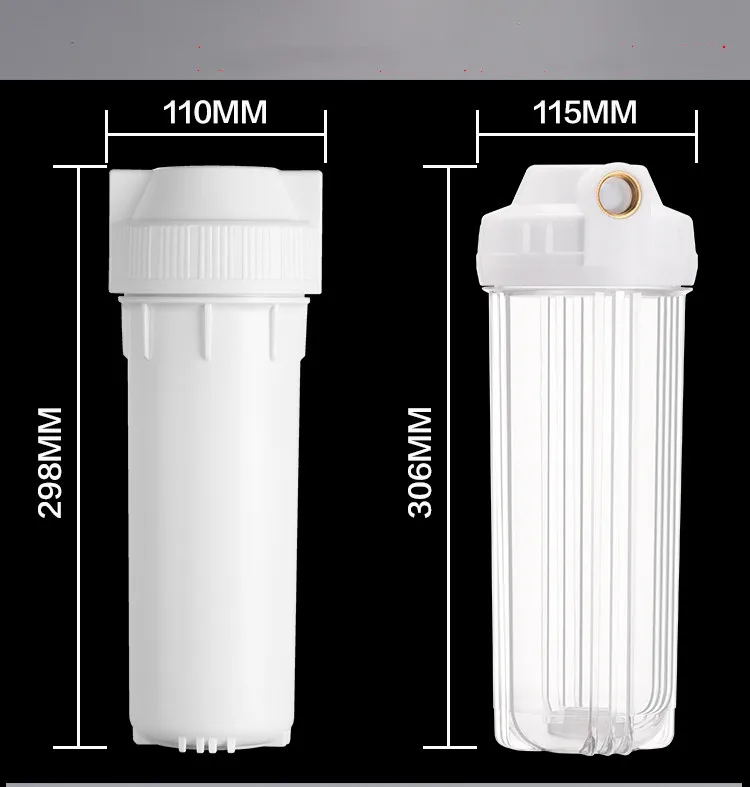 10 inch transparent filter bottle 2/4/6 points household water purifier water dispenser accessories pre-filter housing