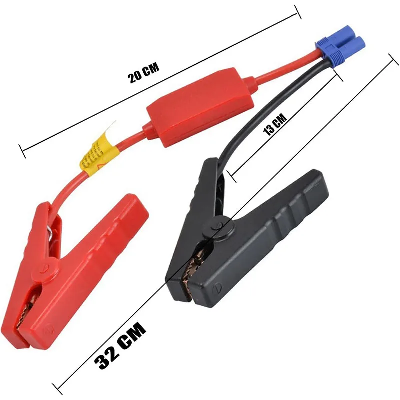 Jump Starter Cable with Clamps Booster Cable with EC5 Plug Connector and Prevent Reverse Charge Module for Car Jump Starter