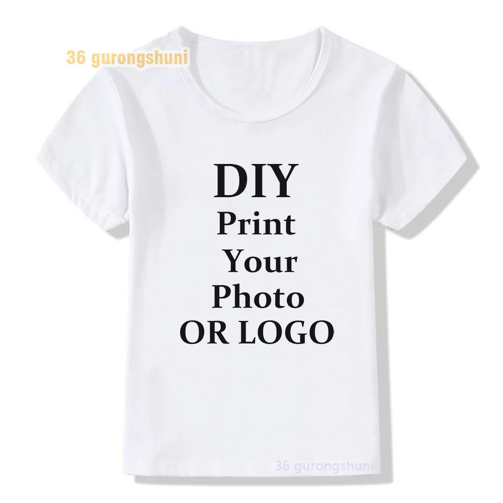 Customized shirts your name Print t shirt boys girls Your own design DIY photo kids t-shirts family birthday party Summer tops