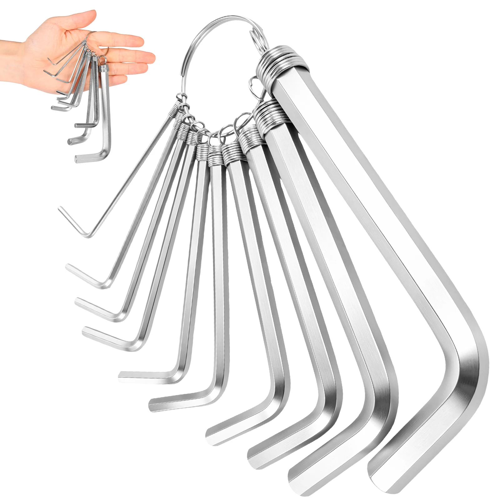 8/10-teiliger metrischer Inbusschlüsselsatz, Zoll-Inbusschlüssel, L-Schlüssel, kurzer Arm, für Fahrzeug, Fahrrad, Möbel, Auto-Reparaturwerkzeug-Set, Heimwerker-Handwerkzeuge
