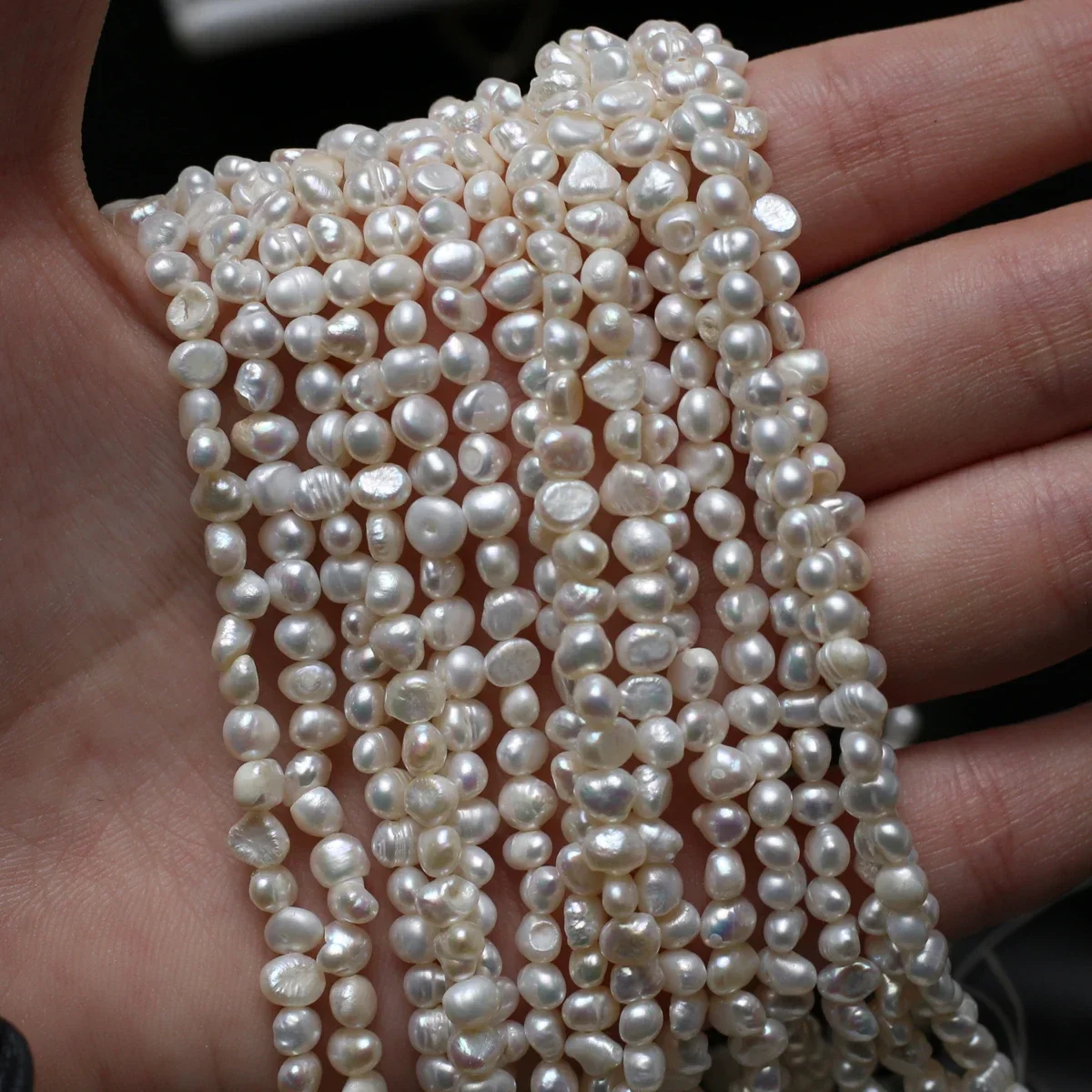 Natural Freshwater Pearl 3-4mm Irregular Shaped Loose Spacer Small Pearl For Jewelry Making DIY Necklace Bracelet Accessories