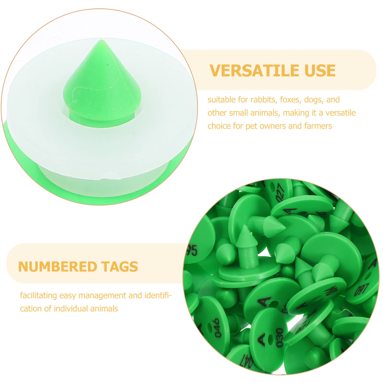 100Pcs Durable Rabbit Ear Tags Number Identification for Animal Tracking Farm Marking Supplies Rabbit Ear Tags
