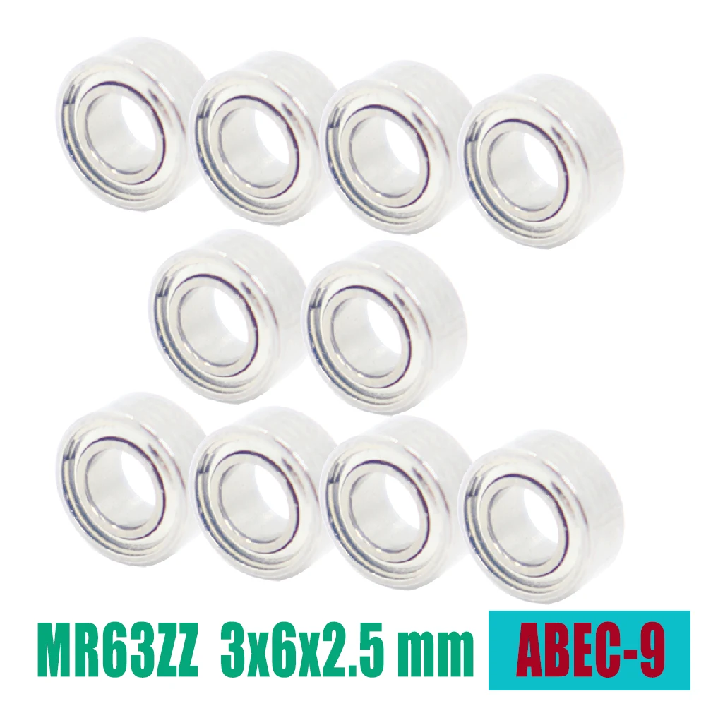 MR63ZZ Bearing ABEC-9 (10PCS) 3*6*2.5 mm Miniature MR63 ZZ Ball Bearings L630ZZ Good Quality