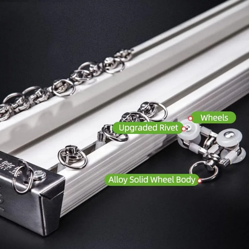 Heavy-Duty Curtain Conjoined Double Track rails Ceiling Mounting for Living Room Bedroom Room Divider (White 13.1ft)