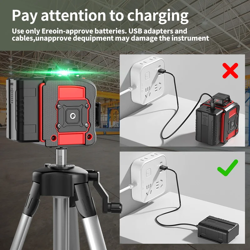 YAGU 8/12 Lines Laser Level 3x360° Mini Digital Display Rechargeable Battery Type-c Charging Port For Construction Decor Hanging