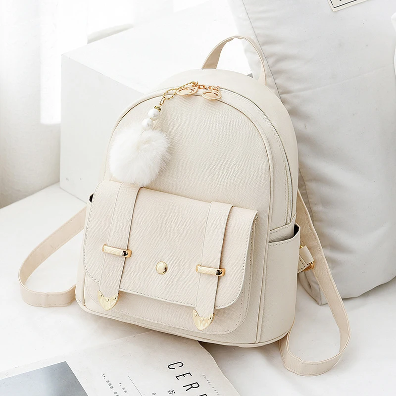 Female Backpack PU Small Teenage Girls Fashion Leisure Zipper Shoulder Bag Knapsack High-capacity Women Mini School Backpack