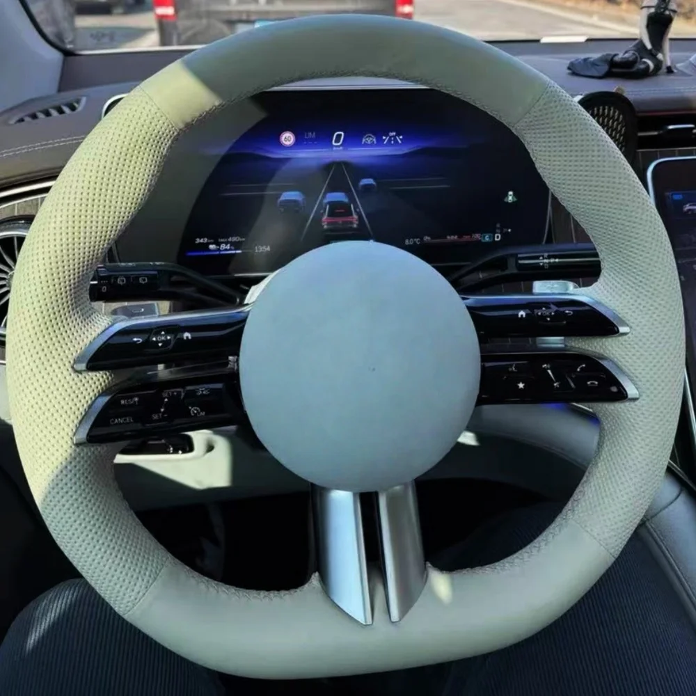 

Автомобильный чехол на руль из микрофибры для Mercedes Benz C-Class W206 E-Class W213 S-Class W223 Чехол на руль