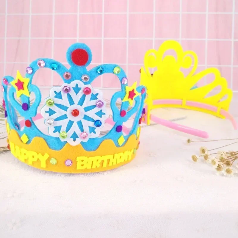 Creative DIY Craft Toys Sequins Crown Flower Star Pattern Kindergarten Art EVA Foam Paper Toy for Children Party Decoration Gift