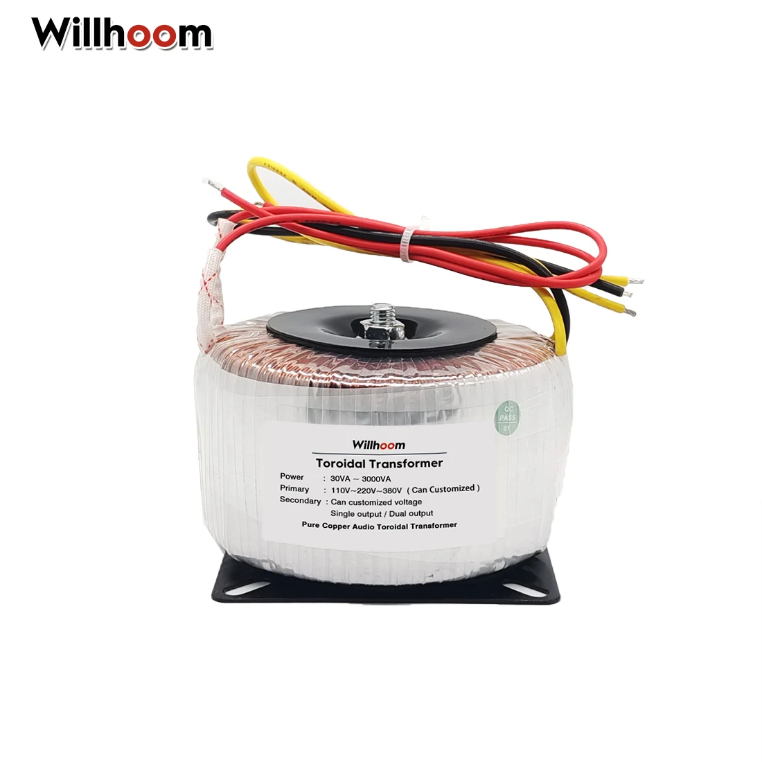 50W Toroidal Transformer Dual Output 3Wires 9V-0-9V/12V-0-12V/24V-0-24V Copper Wire Audio Amplifier Input 220V 110V Ring Core