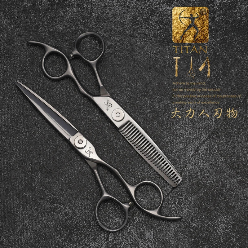 Titan profissional 6 polegada corte de cabelo tesoura salão de beleza barbeiro desbaste tesouras cabeleireiro tesoura