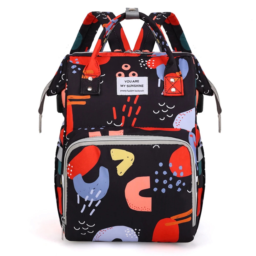 2024 New Fashion Large Capacity Thermal Insulation Baby Backpack For Travel Multifunctional Printing Mother Maternity Diaper Bag