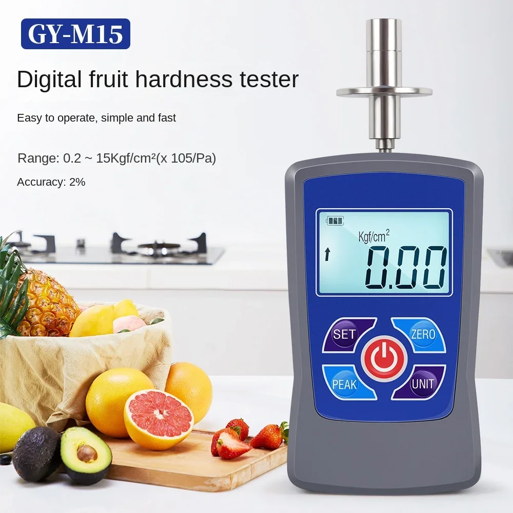 

GY-M15 Digital Display Mini Fruit Hardness Meter Fruit Hardness Detector Fruit Maturity Detection Analyzers Tools