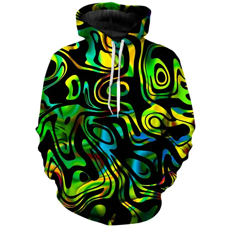 2024 New Wave Pattern Men's Hoodie 3D Printed Color Paint Sportswear Street Long Sleeve Hoodie Men's Super Big Hoodies