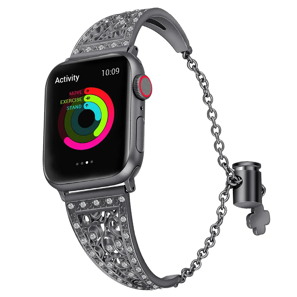 

Bling Crystal Bracelet Stainless Steel Band for Apple Watch Series 9 8 7 6 5 4 3 2 45mm 41mm 38mm 42mm 40mm 44mm Ultra 49mm