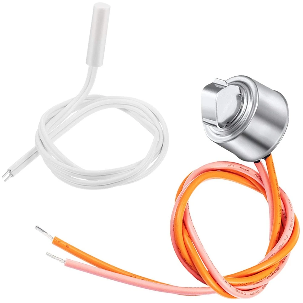 2 Pcs WR55X10025 Refrigerator Temperature Sensor Replace 914093, WR50X10068 Defrost Thermostat for GE Refrigerators