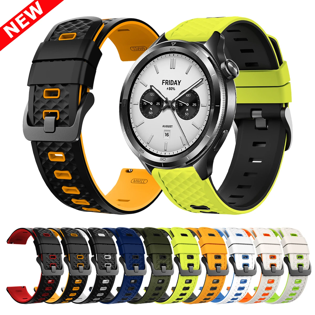 22 mm Sportarmband für Xiaomi Watch 2 Pro/S4/S3/Mi Watch Color 2 S1 Active/S2 46 mm Silikonarmband für Huawei Watch GT6 Pro Armband