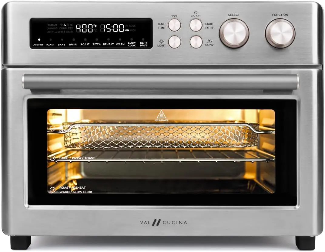 Infrared Heating Air Fryer Toaster Oven Countertop Convection Oven Combo Baking Pan Recipe Book Stainless Steel
