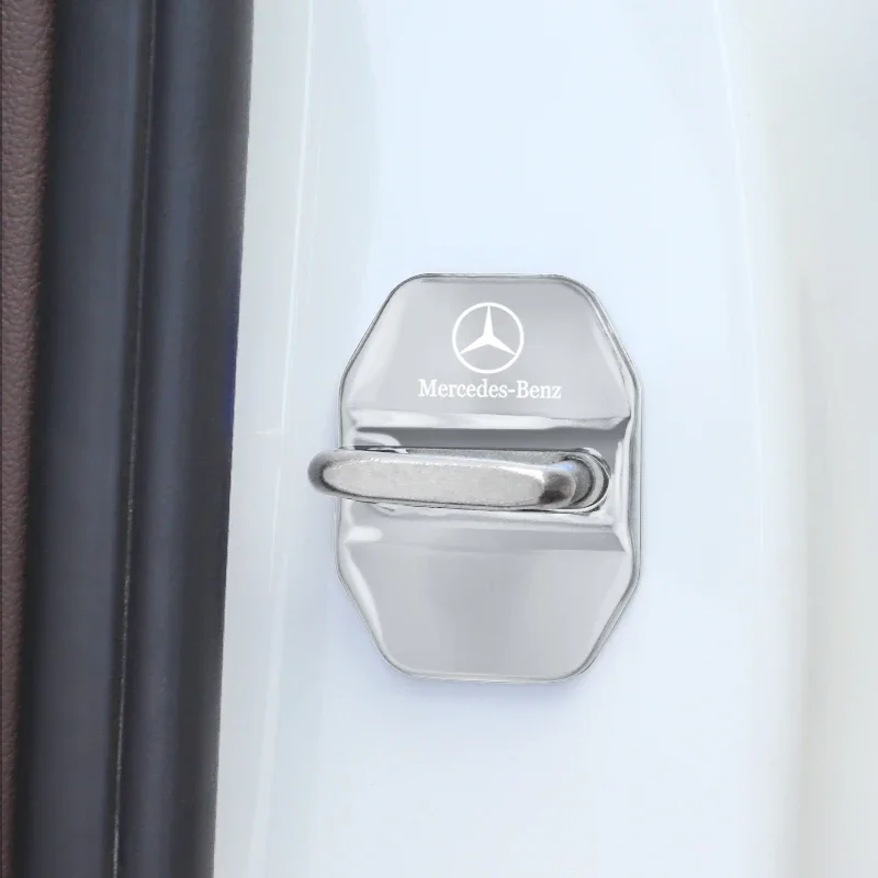 4Pcs Car Door Lock Cover Case Protection For Mercedes Benz AMG E S C A B Class GLE GLS CLS GLC CLA GLA W212 W204 W211 W213 W205