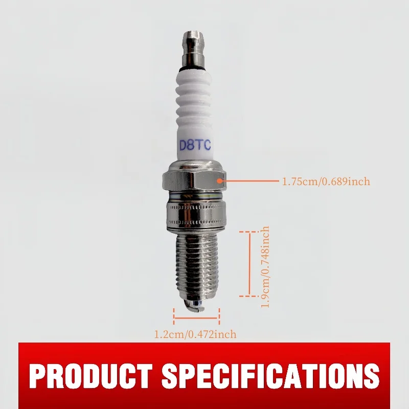 

High Performance Spark Plug, Strong Spark, Fuel Efficient, Better Ignition, Faster Startup, Suitable for Most GY6125 Engine