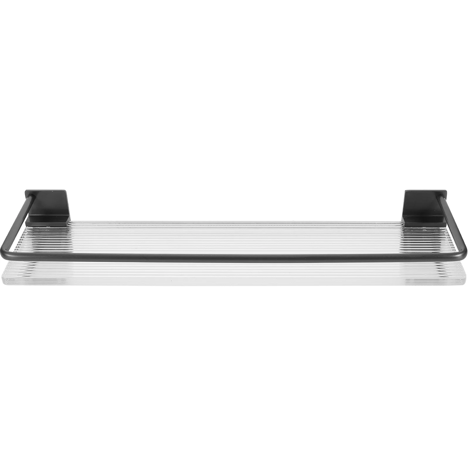 

Bathroom Towel Rack 40CM Gun Gray Acrylic Single Layer Wall Mount Shelves Storage Racks For Gel Bottles Contemporary Design