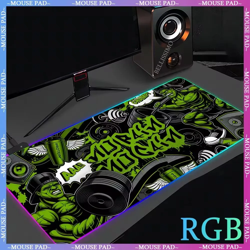 Tappetini per Mouse RGB Retro Graffiti Pad accessori per Computer Pad da scrivania gioco Pad per tastiera oversize Xxl tappetini da scrivania con bordo di blocco per Gamer da ufficio