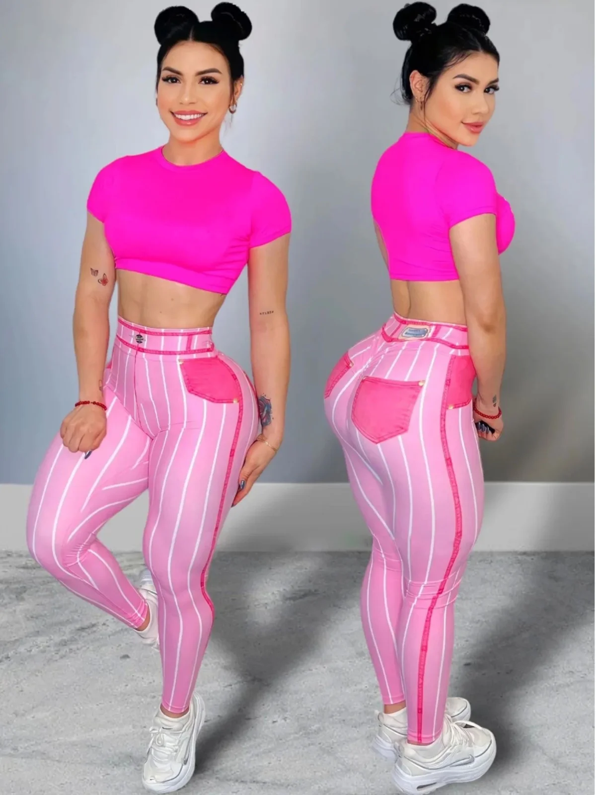 กางเกงยีนส์เอวสูงผ้ายืดสำหรับผู้หญิง ทรงเข้ารูป สไตล์ลำลอง กางเกงขายาวอเนกประสงค์ สวมใส่สบาย ยืดหยุ่น