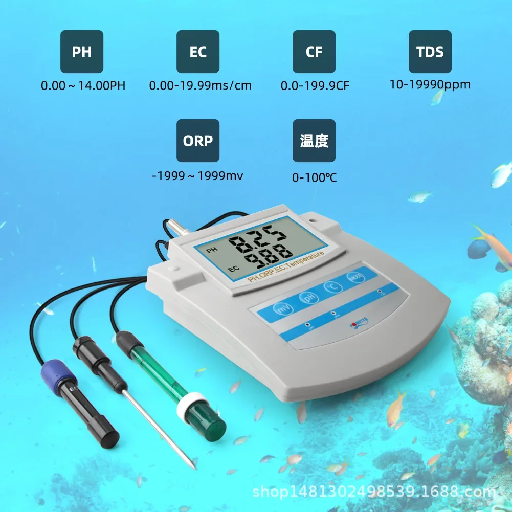 Desktop digital PH water quality tester 6-in-1 PH EC CF ORP TDS temperature tester PH pH pH meter