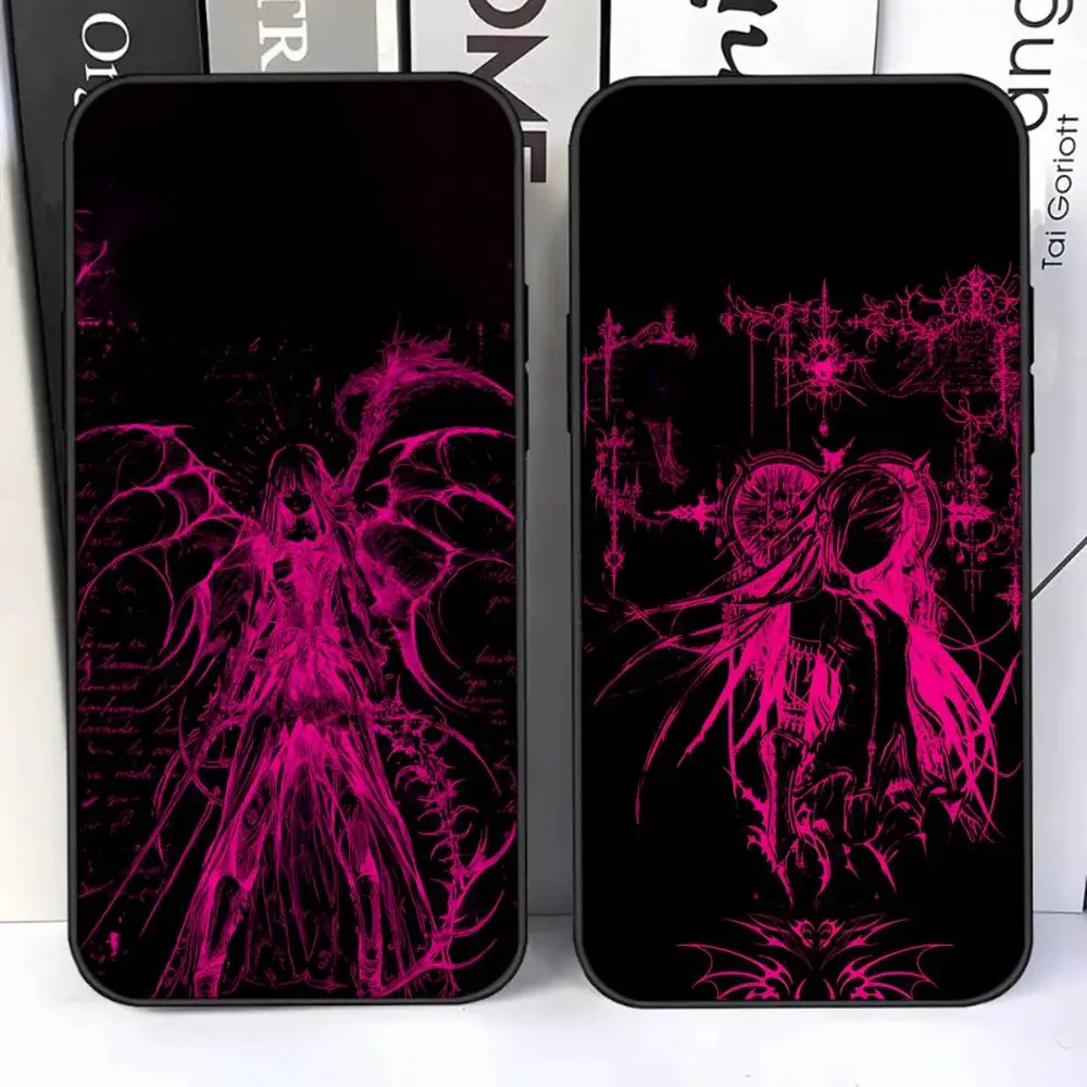

Pink Gothic Victorian Phone Case For Samsung S25,S24,Ultra,S20,S30,Plus,S22,S23,Ultra,Plus,5G Soft Black