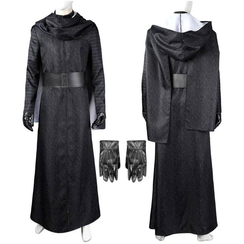 Sky01 Kylo Ren أزياء فانتازيا جيدي التأثيرية للرجال البالغين عباءة بقلنسوة ملابس خيالية للعب الأدوار أزياء الهالوين للرجال Sd01$