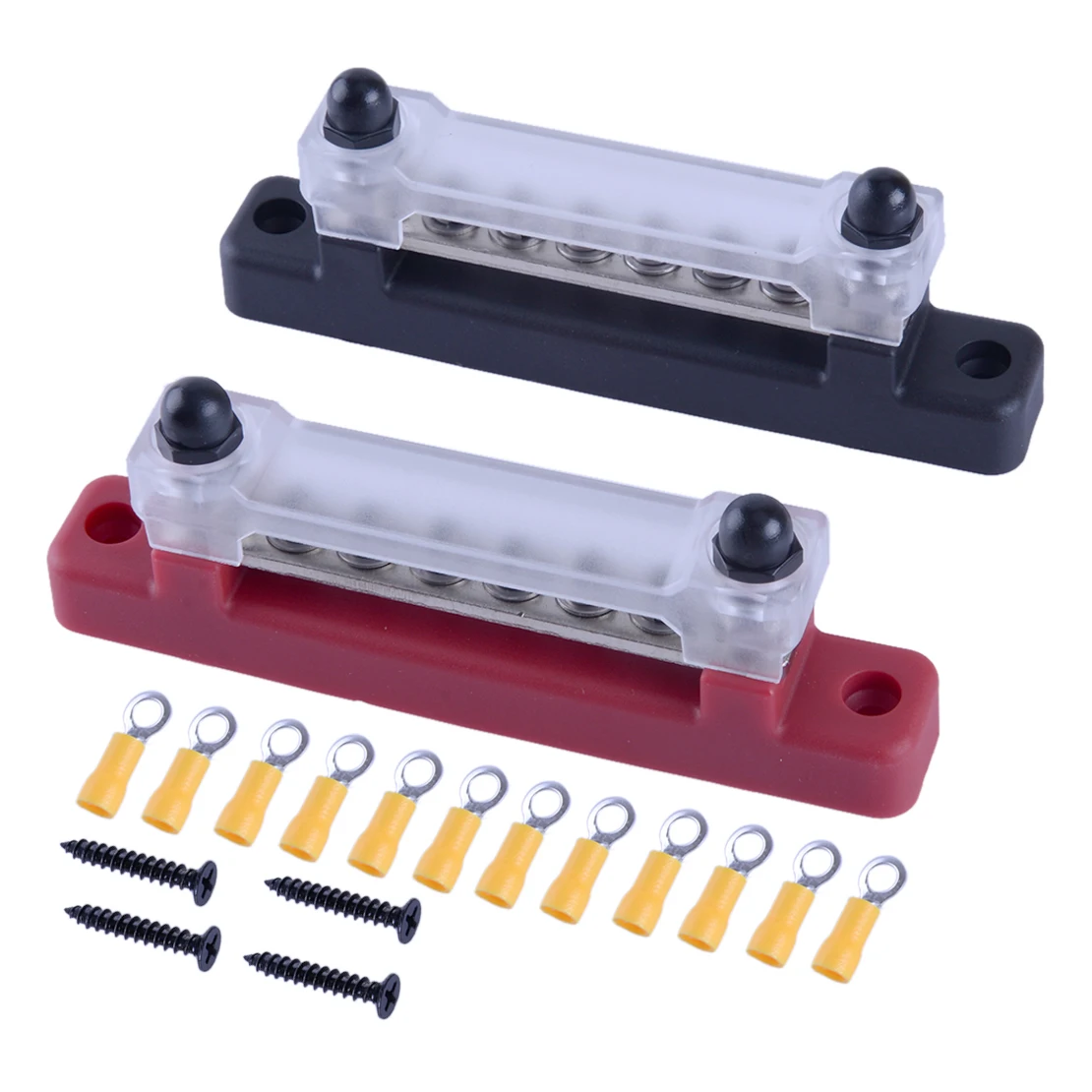 2Pcs Bus Bar Power Distribution Terminal Block 6 Way 12V 150A for Auto Marine Boat Caravan Camper Horsebox New