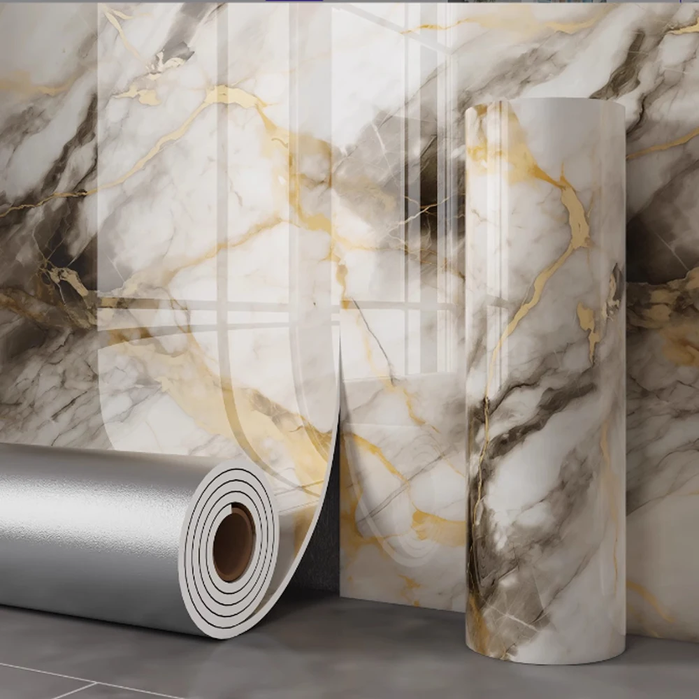 40cm Oil Proof Wall Stickers Waterproof Wallpaper Marble Self Adhesive Removable Contact Paper for Bathroom Kitchen Home Decor