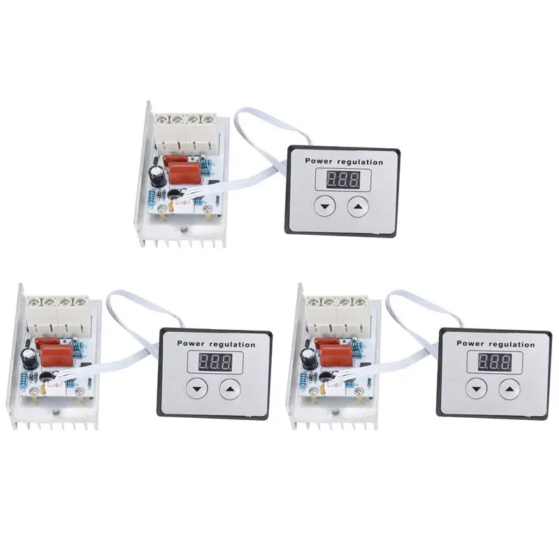 

3X Dimmer Switch, 10000W SCR Digital Voltage Regulator Speed Control Dimmer Thermostat AC 220V 80A