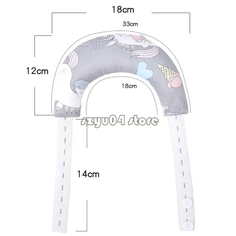 Gối Cotton 4X7D Có Vỏ Có Thể Tháo Rời Họa Tiết Hoạt Hình Gối Hỗ Trợ Cổ Cho Bé