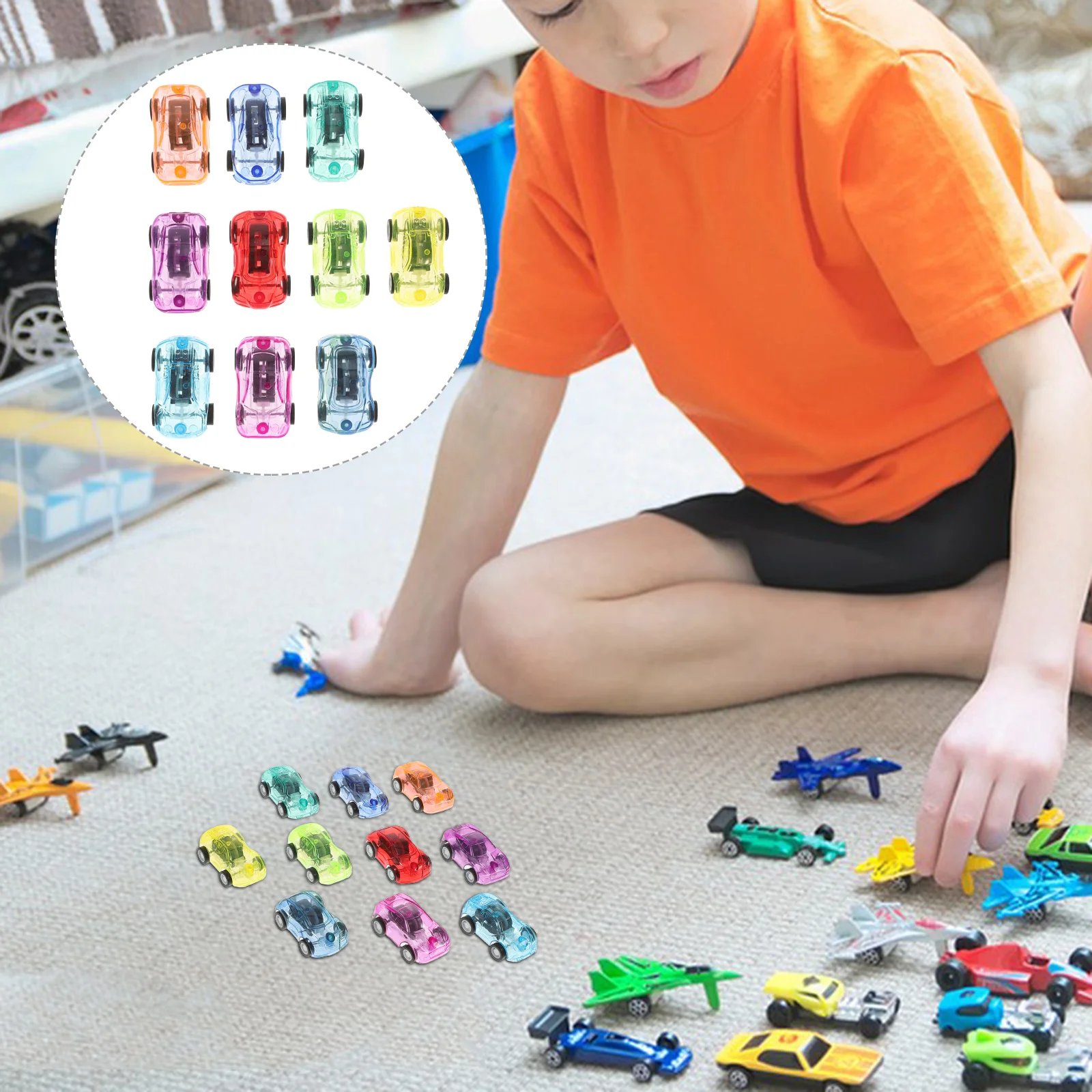 

30 Pcs Light Weight Car Toys Miniature Cars Children's Pull Back Plastic Vehicle Race Practical Small