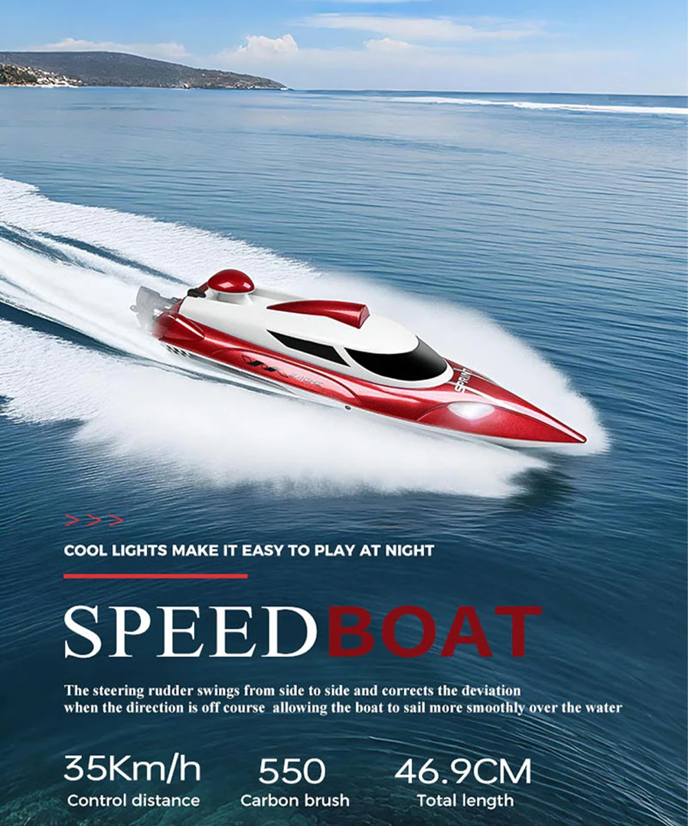 Wltoys WL918 RC barco de carreras de alta velocidad 35 KM/H lancha LED a escala completa 200M 3000AmAh batería 2,4 Ghz lancha rápida RC