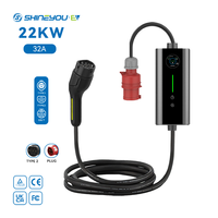 16A 32A 3 Phase 22Kw EV Charging IP67 Outdoor Evse Home Fast 11Kw Ac Type 2 3.5KW 7Kw Portable Ev Charger