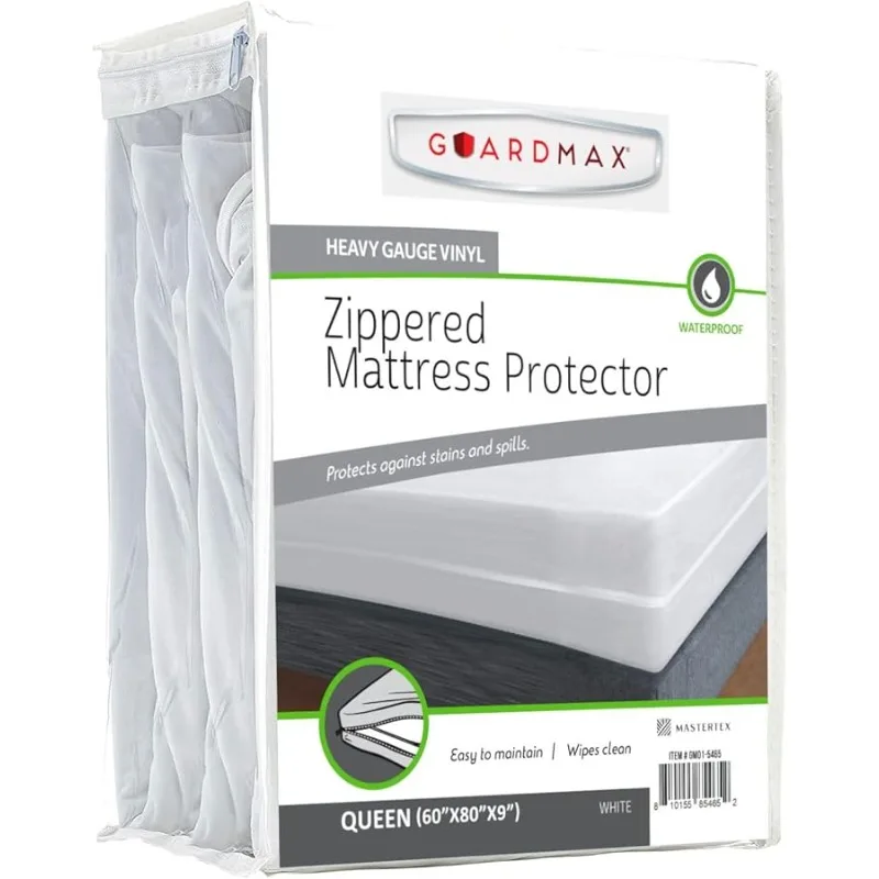 

Hea y Duty inyl Queen Zippered Mattress Encasement - Waterproof & Breathable Mattress Protector - Comfortable, Soft, and Noisel