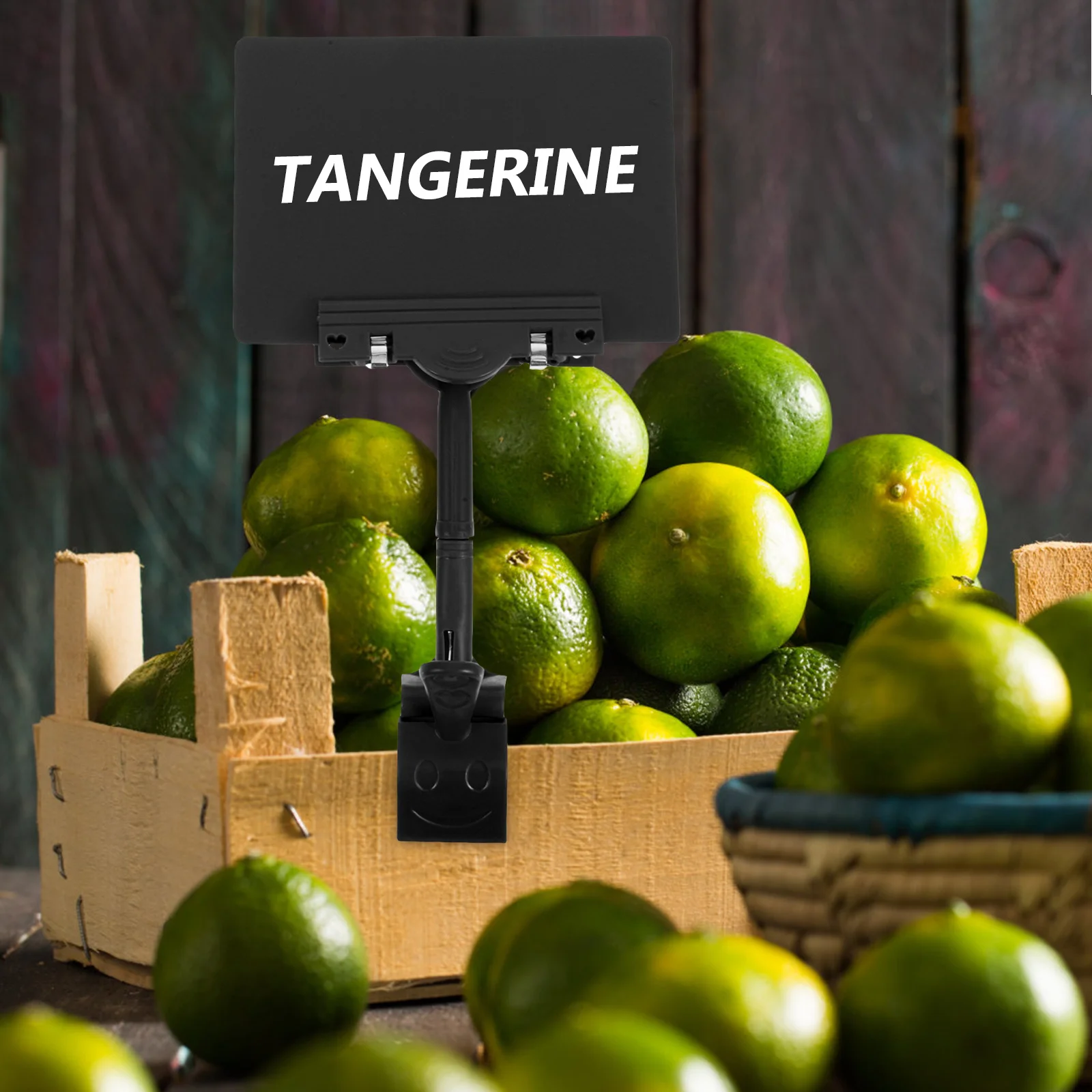 

4pcs Supermarket Promotional Price Tags Reusable Mini Chalkboard Sign Clips Plastic Label Holder For Retail Display Store