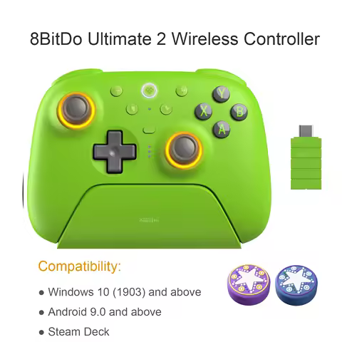 8BitDo Ultimate 2 Wireless 2.4G Game Controller Gamepad Joystick with Charging Dock for PC Windows Steam Android Game Accessory