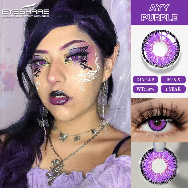 EYESHARE  1Pair Color Contact Lenses For Eyes AYY Anime Cosplay Colored Lenses Blue Halloween Lenses Contact Lens Beauty Makeup